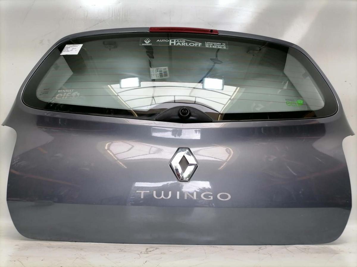 Renault Twingo 2 original Heckklappe mit Heckscheibe TEJ47 Bleu gris Bj.2009